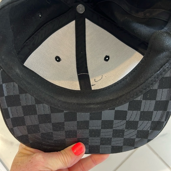 Van Off The Wall Circle Snapback Black & White Baseball Hat Cap - Picture 7 of 7